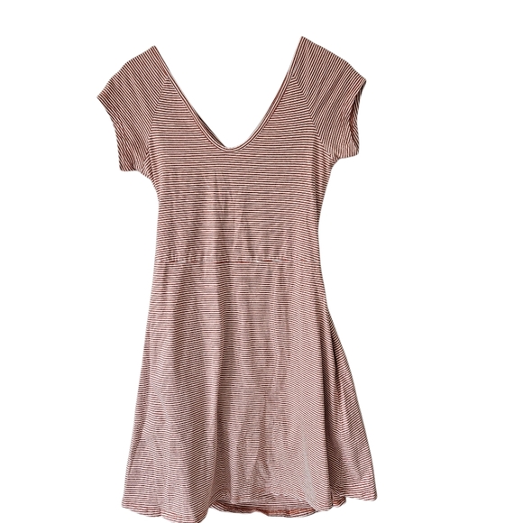 Pact Orange Stripe Organic Cotton Cross Back Midi Dress - Picture 2 of 13